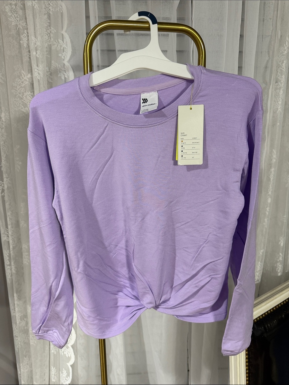 all in motion Lavender Twist-Front Long Sleeve Tee